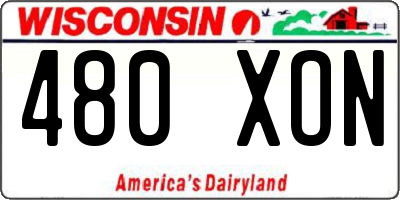 WI license plate 480XON