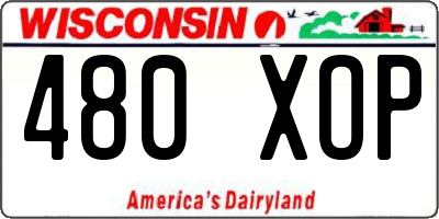 WI license plate 480XOP