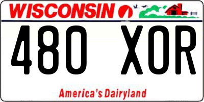 WI license plate 480XOR