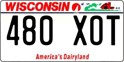 WI license plate 480XOT