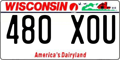 WI license plate 480XOU