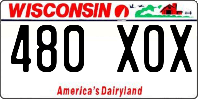 WI license plate 480XOX