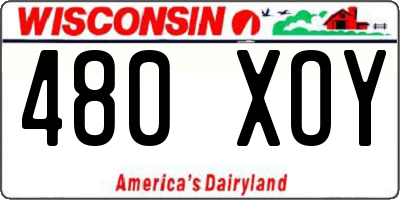 WI license plate 480XOY