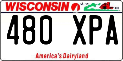 WI license plate 480XPA