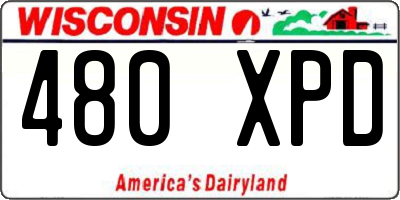 WI license plate 480XPD