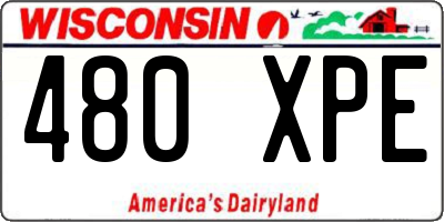 WI license plate 480XPE