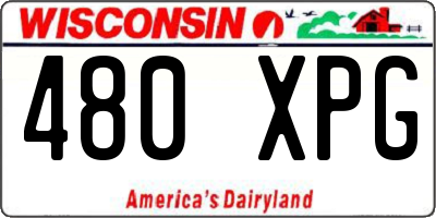 WI license plate 480XPG