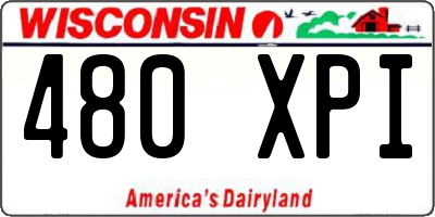 WI license plate 480XPI