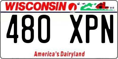 WI license plate 480XPN