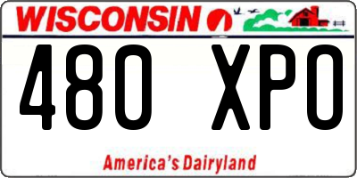 WI license plate 480XPO