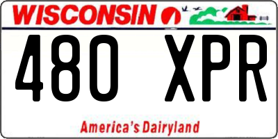 WI license plate 480XPR