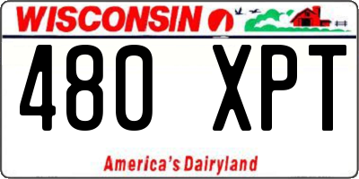WI license plate 480XPT