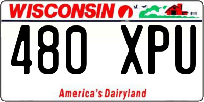 WI license plate 480XPU