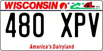 WI license plate 480XPV