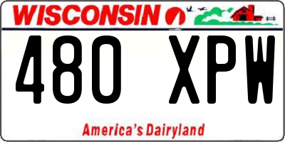 WI license plate 480XPW