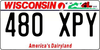 WI license plate 480XPY