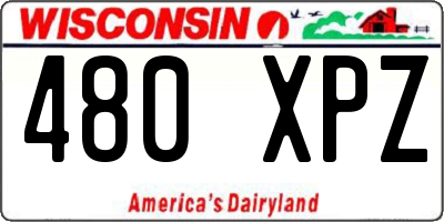 WI license plate 480XPZ