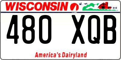 WI license plate 480XQB