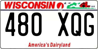 WI license plate 480XQG