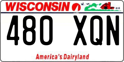 WI license plate 480XQN