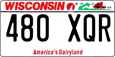WI license plate 480XQR