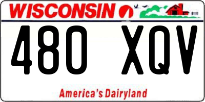 WI license plate 480XQV