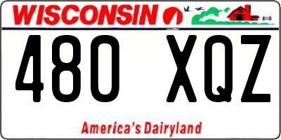 WI license plate 480XQZ