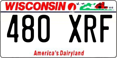WI license plate 480XRF