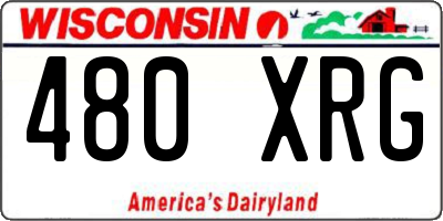WI license plate 480XRG