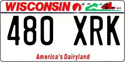 WI license plate 480XRK
