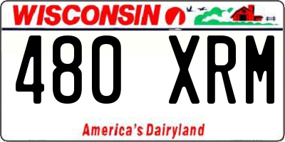WI license plate 480XRM