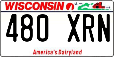 WI license plate 480XRN