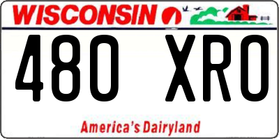 WI license plate 480XRO