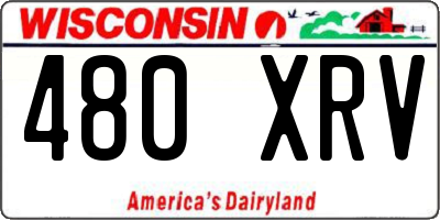 WI license plate 480XRV