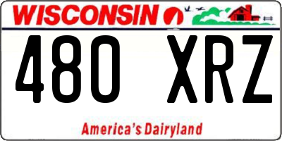WI license plate 480XRZ