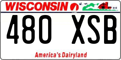 WI license plate 480XSB