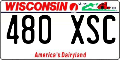 WI license plate 480XSC