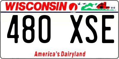 WI license plate 480XSE