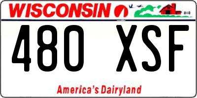 WI license plate 480XSF