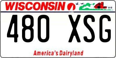 WI license plate 480XSG