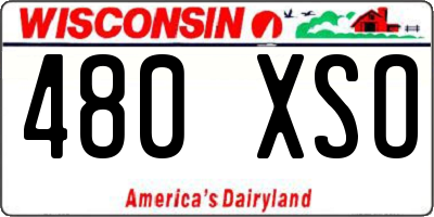 WI license plate 480XSO