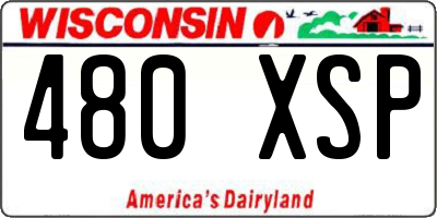WI license plate 480XSP