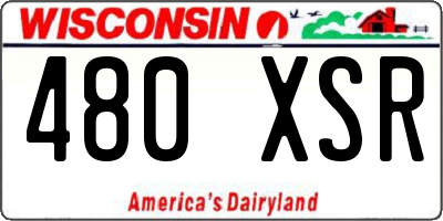 WI license plate 480XSR