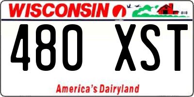WI license plate 480XST