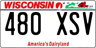 WI license plate 480XSV