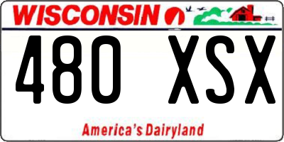 WI license plate 480XSX