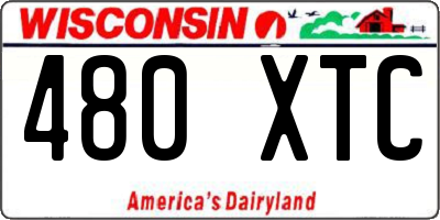 WI license plate 480XTC
