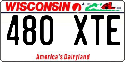 WI license plate 480XTE