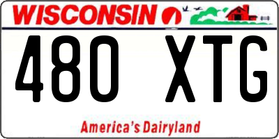 WI license plate 480XTG