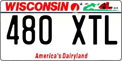 WI license plate 480XTL